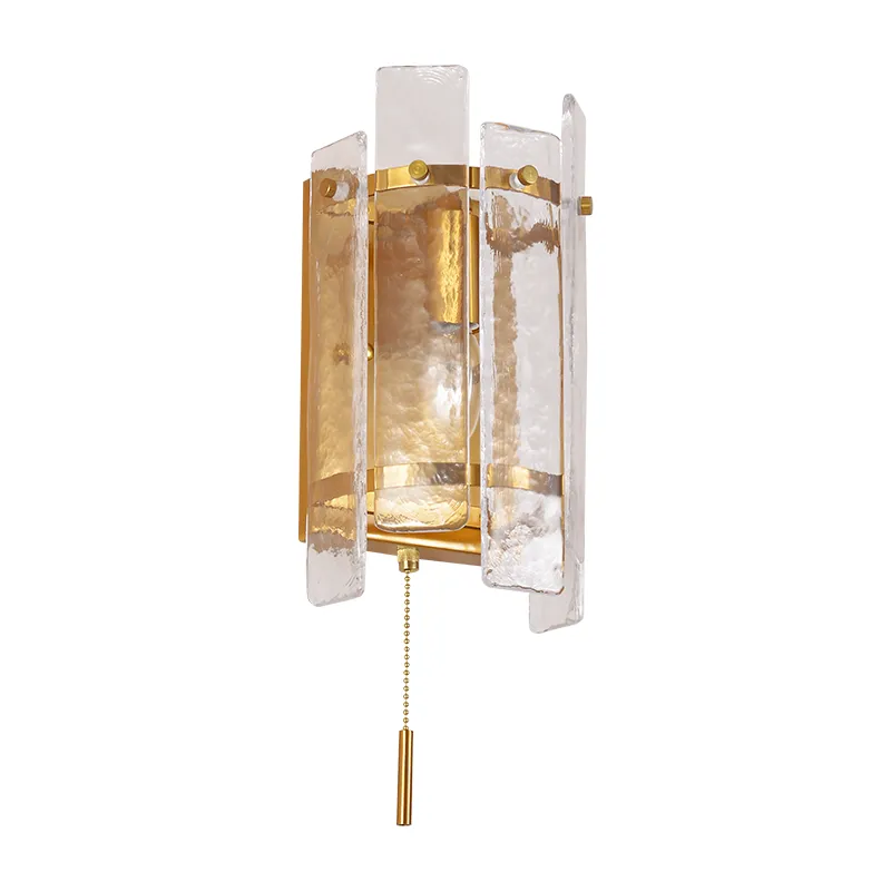 Lampa Balla Gloine Ealaíne Striped 1-Solas Glam