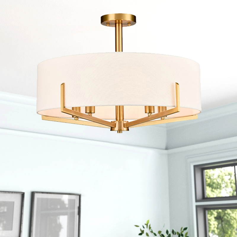Conas Scáth Fabraic Bán a Roghnú Chandelier Nua-Aimseartha le haghaidh Spásanna Intí éagsúla