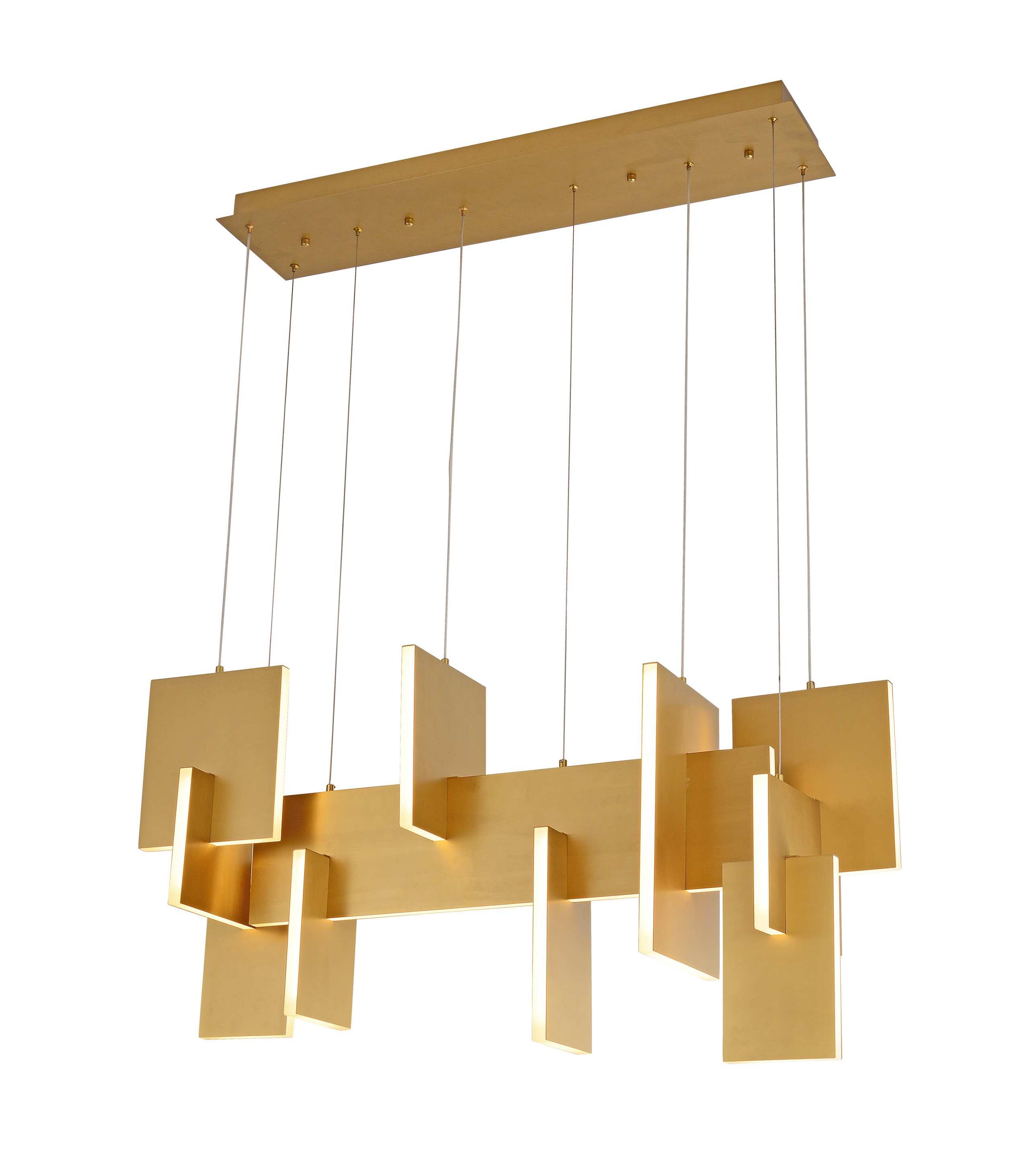 Painéal Geoiméadrach Óir Chandelier Líneach