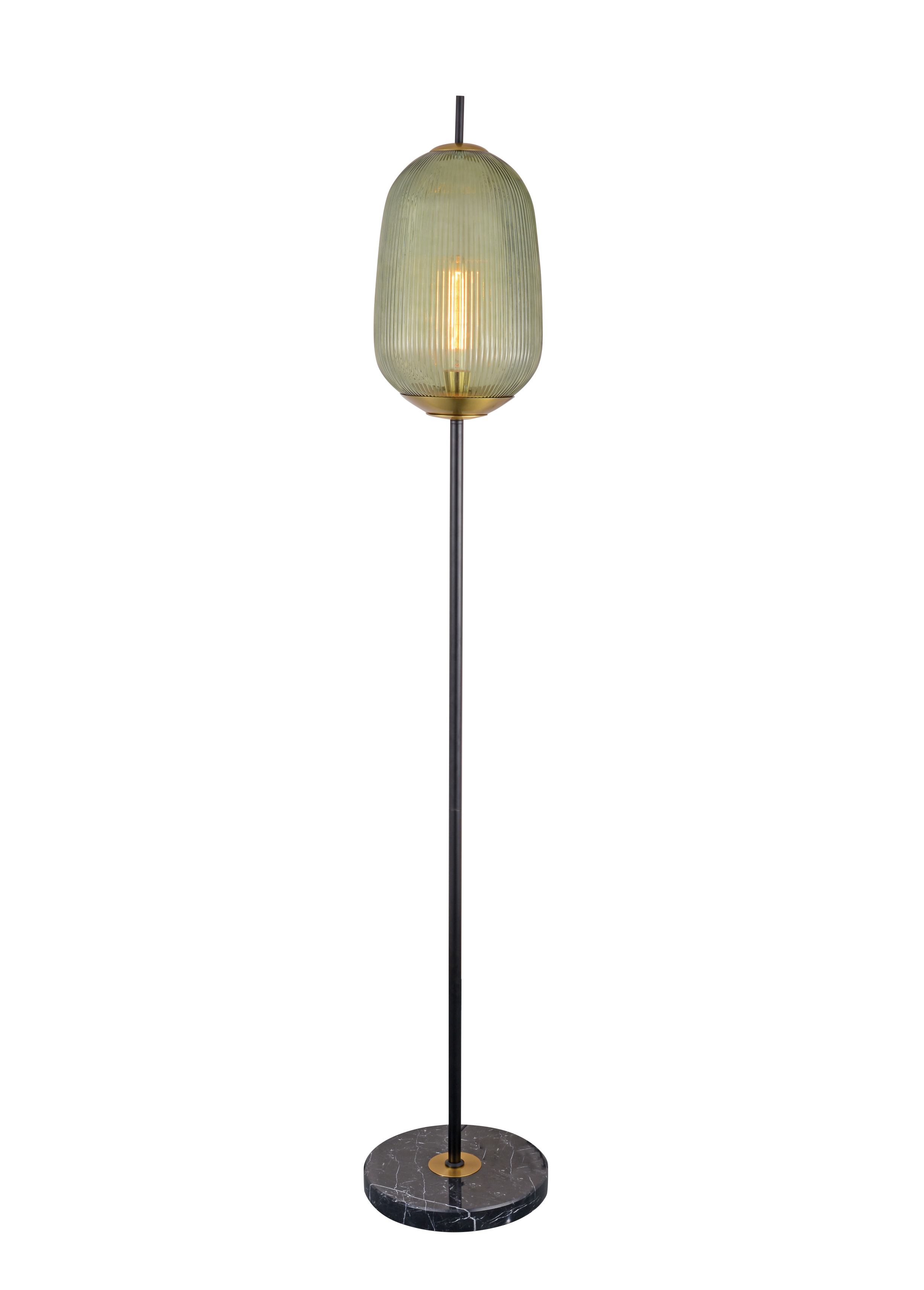 Lampa Urlár Marmair Gloine Ribbed Sage Green